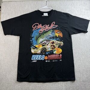 Vintage Dale Earnhardt Shirt Bass Pro Reels & Wheels Men's Size XL NASCAR Black